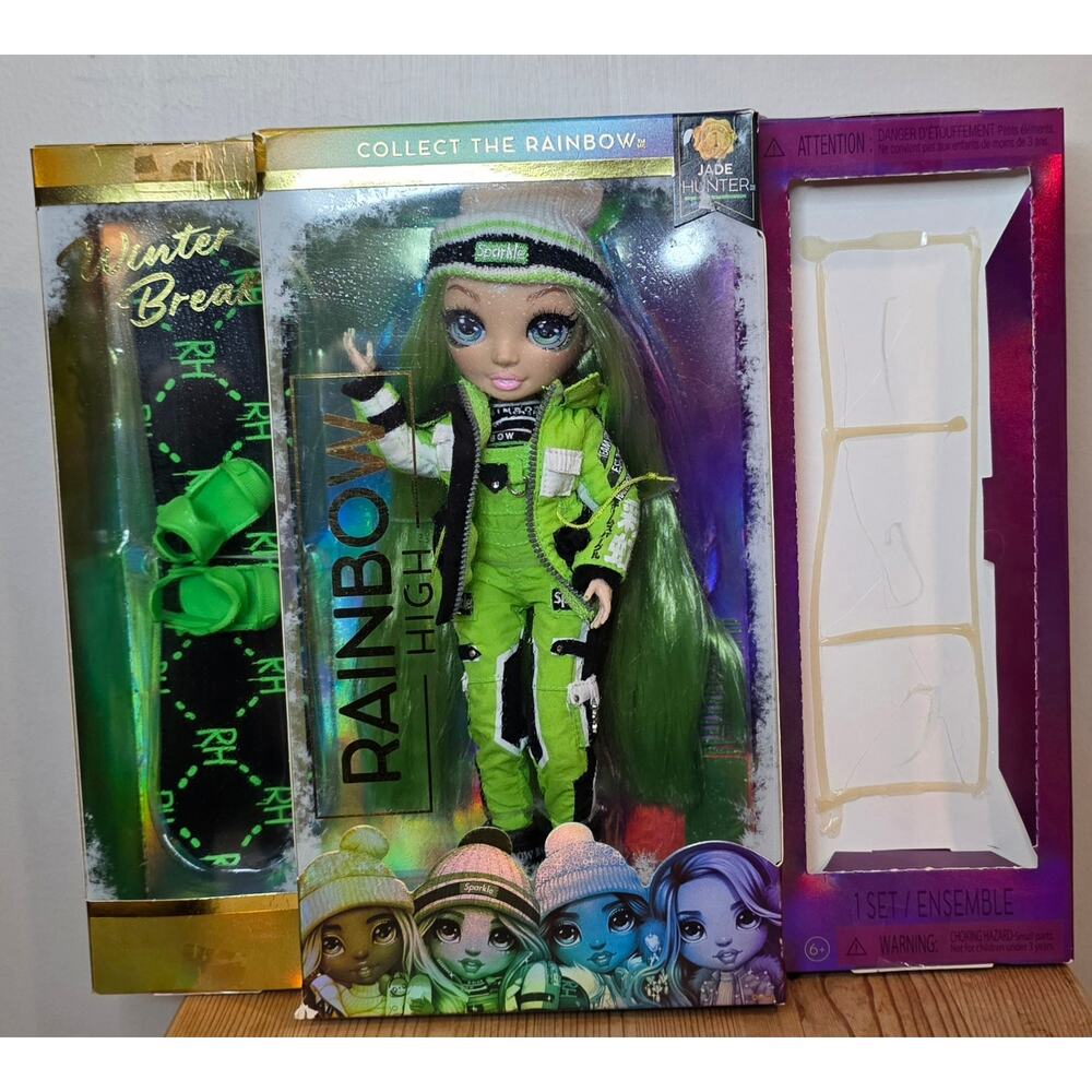 Jade Hunter Rainbow High Winter Break Green Fashion Doll 2021 Incomplete New